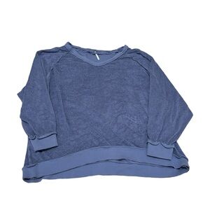Free people Take it off oversized inside out v-neck sweatshirt